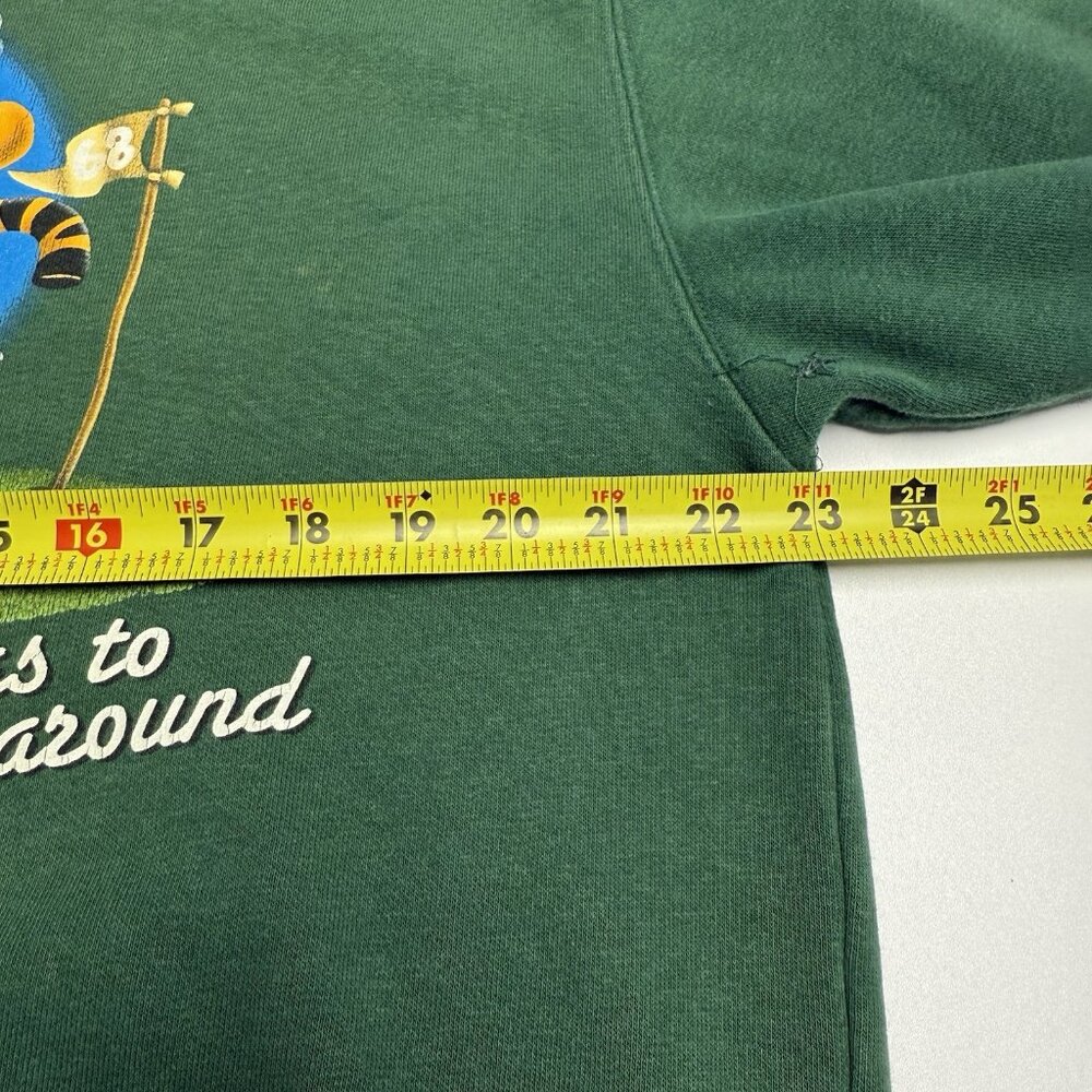 Vintage Disney Tigger Golf Sweatshirt Mens L 23x26.5 Green Crew Neck Grandpa Y2K - Picture 12 of 15